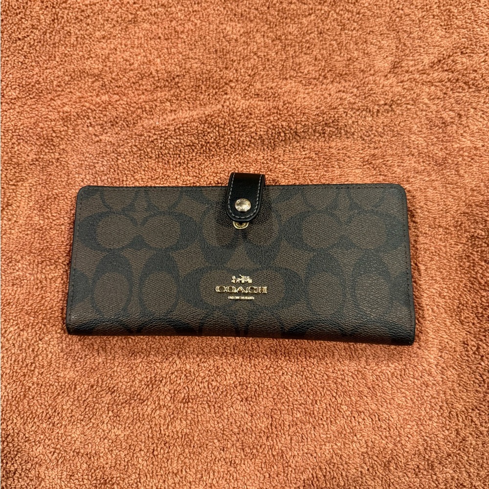 Authentic signature coach slim credit card wallet